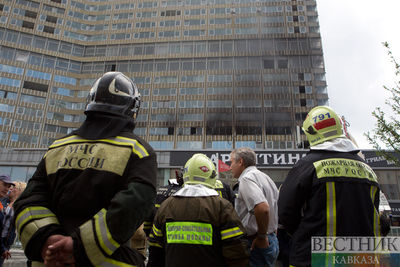 В Грозном потушили пожар в здании Минтруда Чечни